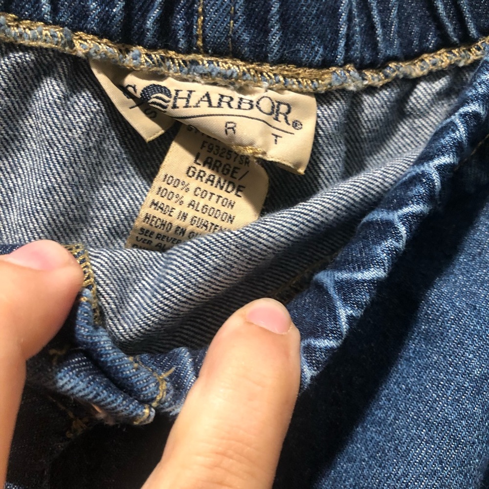 Sag harbor a line denim jean button down skirt